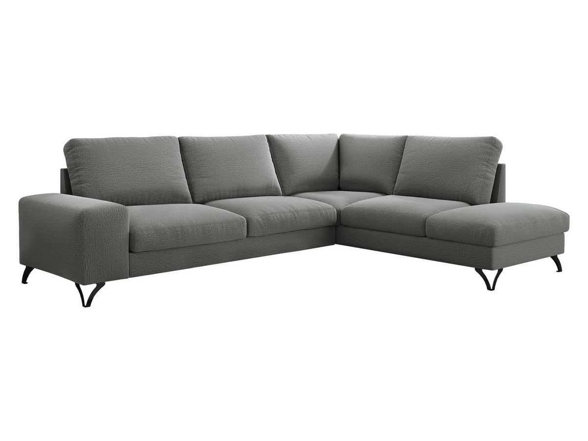 ECKSOFA Flavio Bis, Seite: Rechts - L4+L2F+R3F - Schwarz/Grau, Holz/Textil (285/214cm) - MIRJAN24