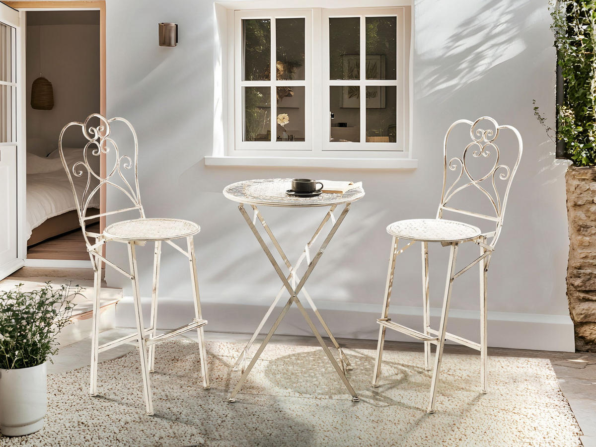 GARTEN-BARTISCH 60 cm Beige Trieste - Beige, Metall (60/60/90cm) - Beliani