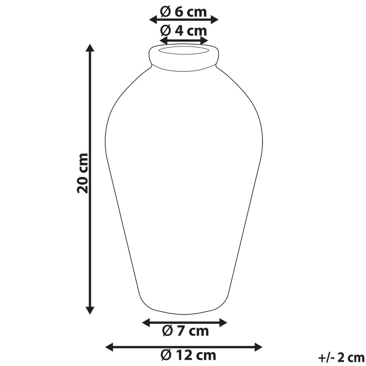 BLUMENVASE Steinzeug weiß Mallia - Weiß, Stein (20cm) - Beliani