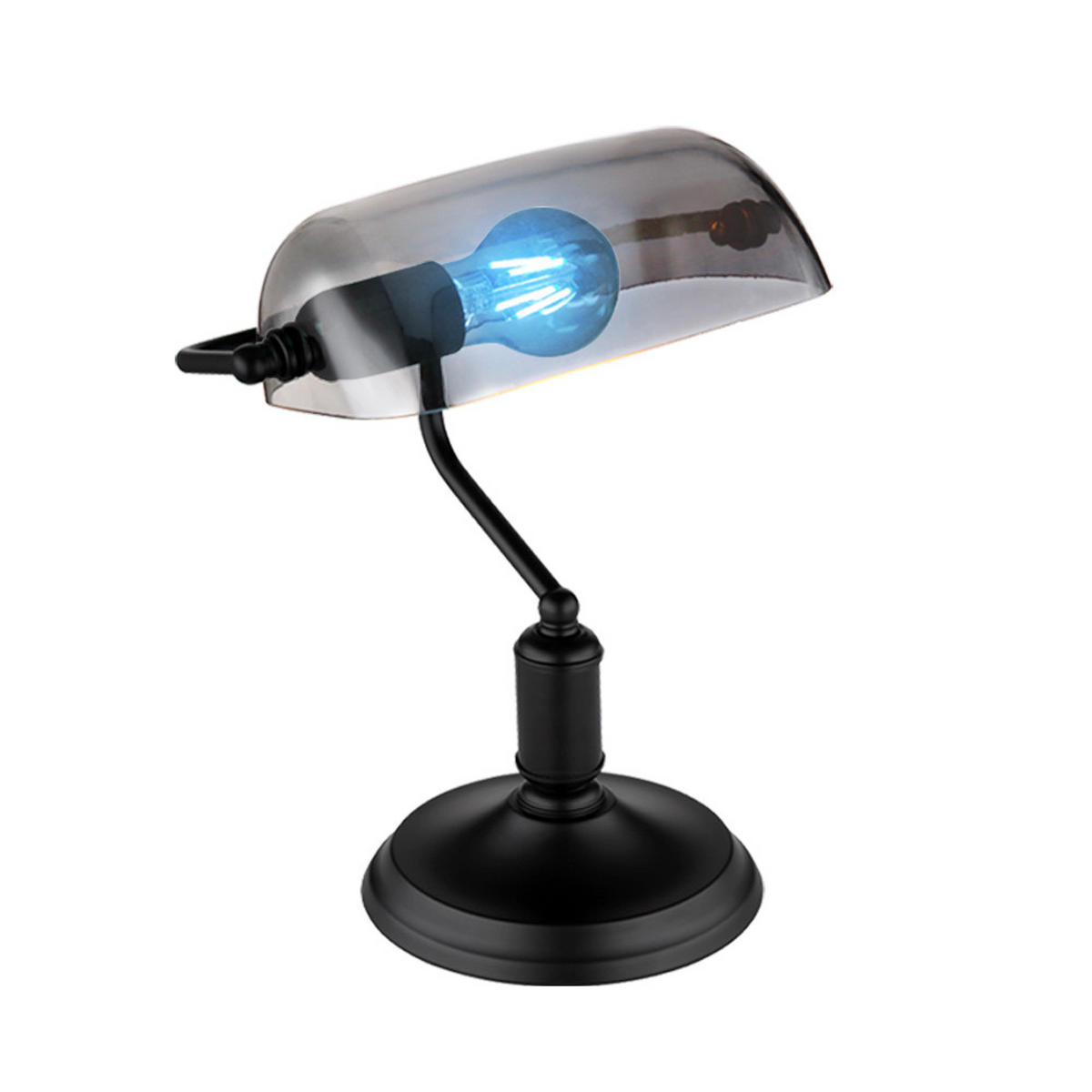 LED TISCHLEUCHTE Antique Schwarz Glas Rauch - Schwarz, Glas (25/18/32cm) - Globo Lighting