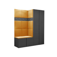 GARDEROBEN-SET Orion III - Graphitfarben/Orange, Holzwerkstoff/Kunststoff (158/186/46cm) - MIRJAN24