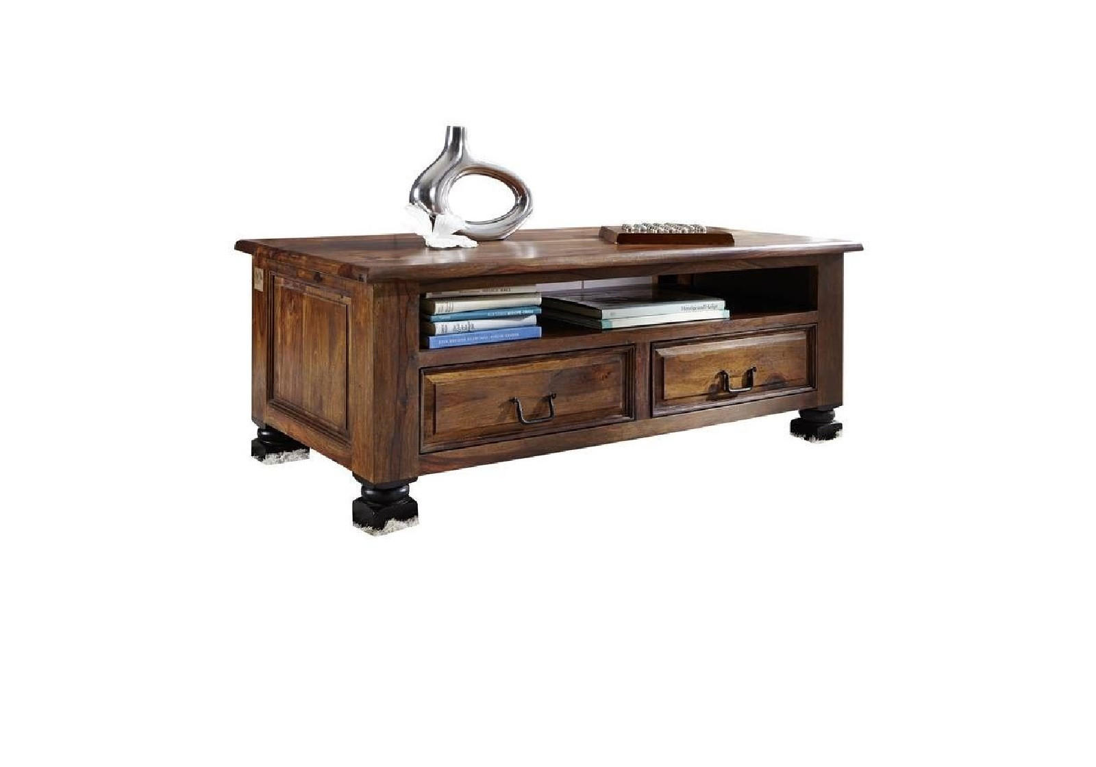 COUCHTISCH Sheesham 115x60x45 braun lackiert NEW BOSTON #203 - Braun, Holzwerkstoff (60/115/45cm) - Massivmoebel24
