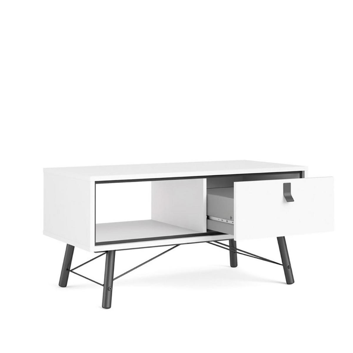 COUCHTISCH Rye Weiß 102/48/50 cm - Weiß, Holzwerkstoff (48/102/50cm) - ebuy24
