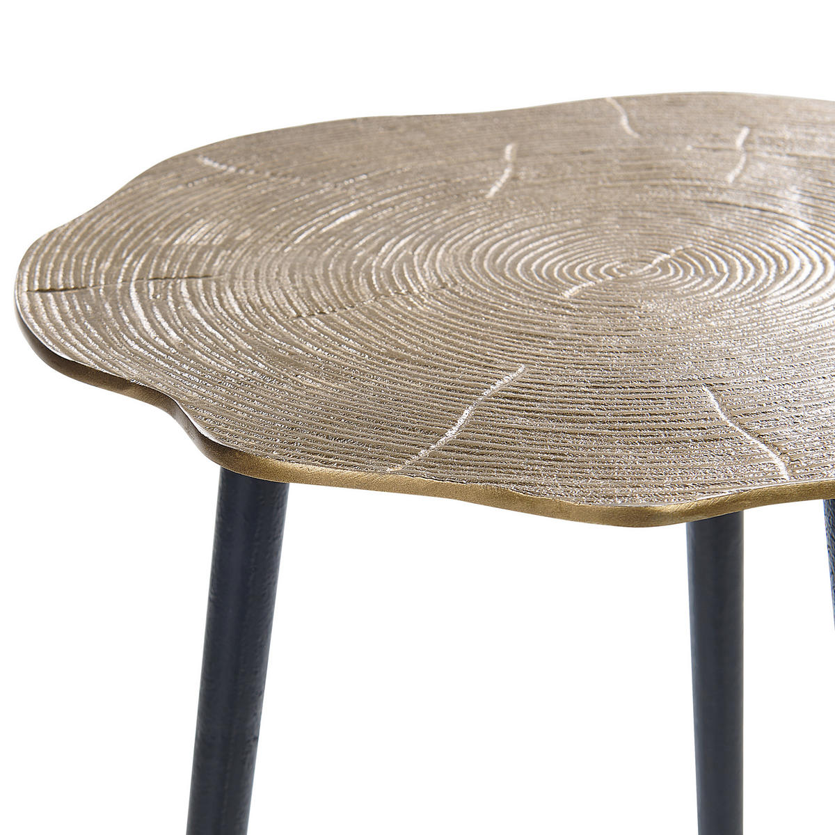 BEISTELLTISCH gold/schwarz rund 33 cm Munnar - Goldfarben/Schwarz, Metall (33/33/48cm) - Beliani