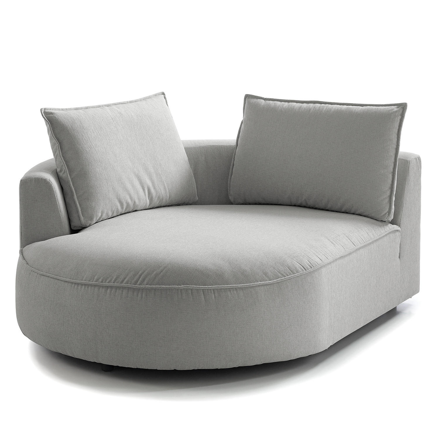 OTTOMANE - modular - Hellgrau/Schwarz, Kunststoff/Textil (126/82/154cm) - home24