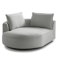 OTTOMANE - modular - Hellgrau/Schwarz, Kunststoff/Textil (126/82/154cm) - home24