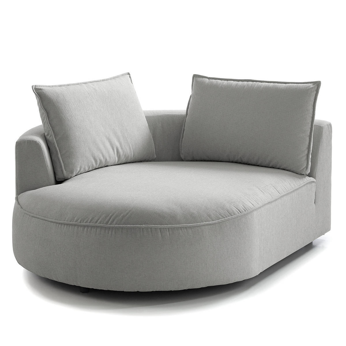 OTTOMANE - modular - Hellgrau/Schwarz, Kunststoff/Textil (126/82/154cm) - home24