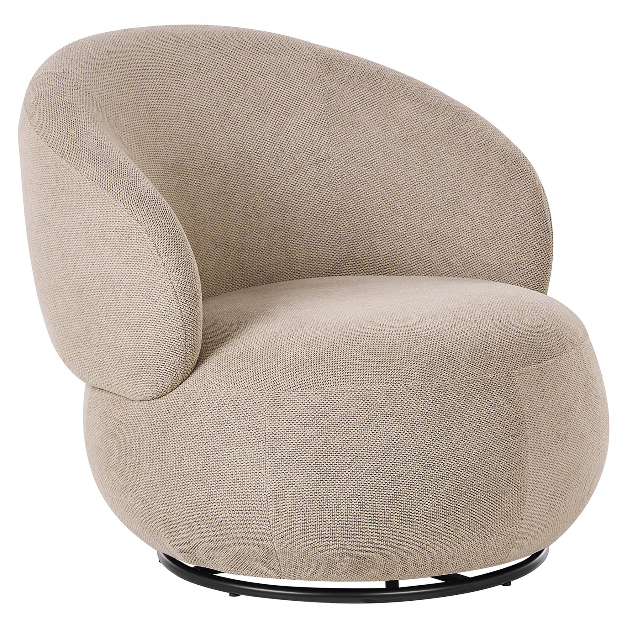 DREHSESSEL Taupe Vammala - Taupe, Textil/Metall (73/69/82cm) - Beliani