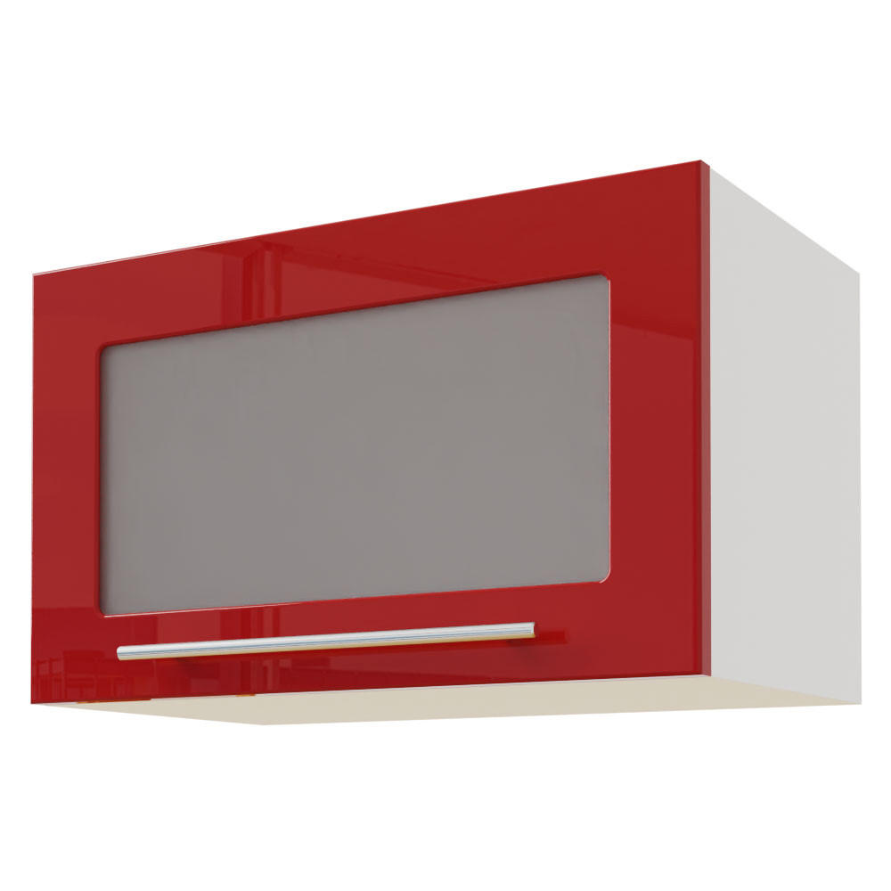 KLAPPHÄNGESCHRANK Brerra W4BS/60 Weiß / RAL 3002 karminrot Hochglanz 60 / 32,5 / 36cm - Rot/Weiß, Holz/Holzwerkstoff (60/36/32.5cm) - Feldmann-Wohnen