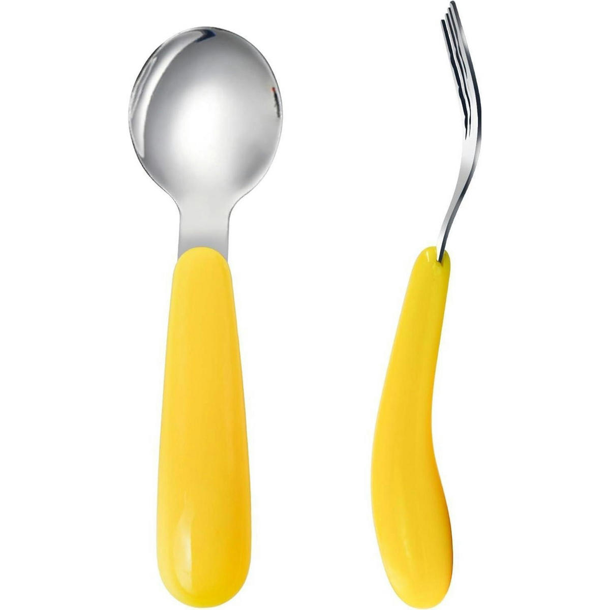 KINDERBESTECK Set 2-teilig mit Reiseetui Edelstahl Gelb - Gelb, Metall