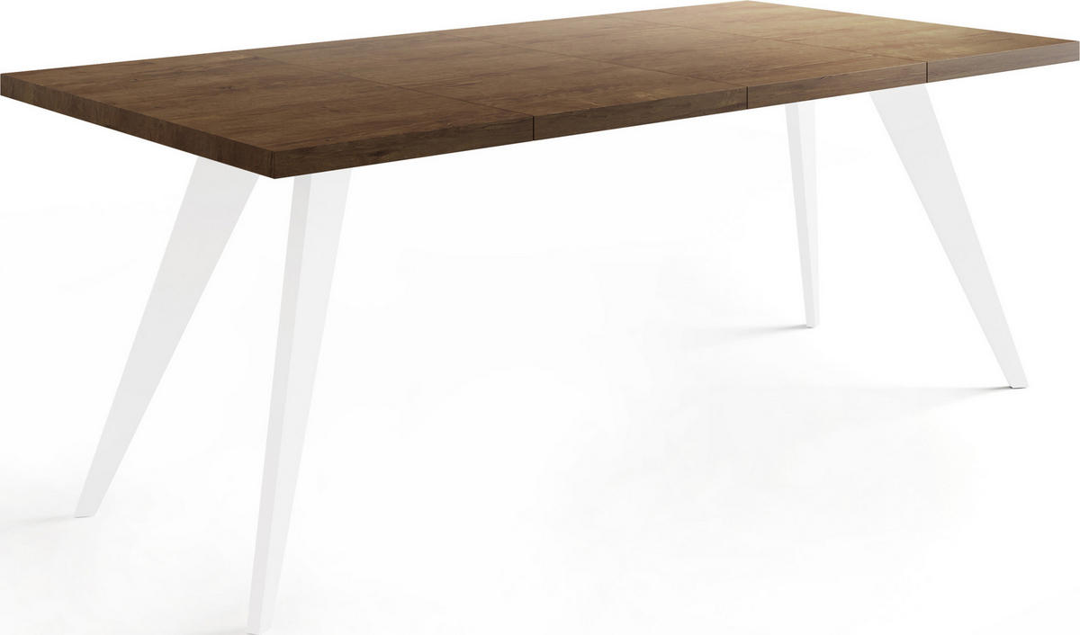 ESSTISCH Quadro quadratischer ausziehbarer, Lefkas Eiche 100-200/100/76 cm - Alteiche/Weiß, Holz/Holzwerkstoff (100/100/76cm) - WFL GROUP