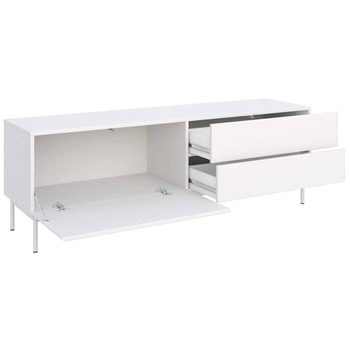 TV-STOLEK Olio Bílá 160 cm - bílá, kov/kompozitní dřevo (160/52/38.6cm) - Selsey