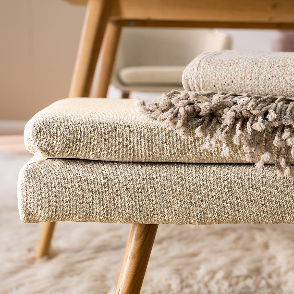SITZBANK - Eichefarben/Beige, Eichenholz/Holz (140/48/41cm) - home24