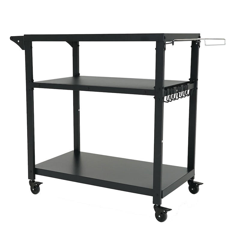 GRILLWAGEN Vulcano Outdoor Servierwagen - Schwarz, Metall (50.5/93/114cm) - CHEFGASTRO