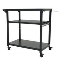 GRILLWAGEN Vulcano Outdoor Servierwagen - Schwarz, Metall (50.5/93/114cm) - CHEFGASTRO