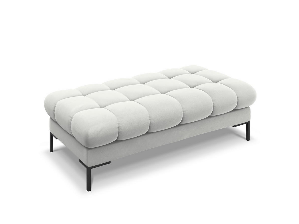 BANK Mamaia aus Samt silber 2 Sitzplätze - Silberfarben, Textil (133/41/62cm) - Micadoni