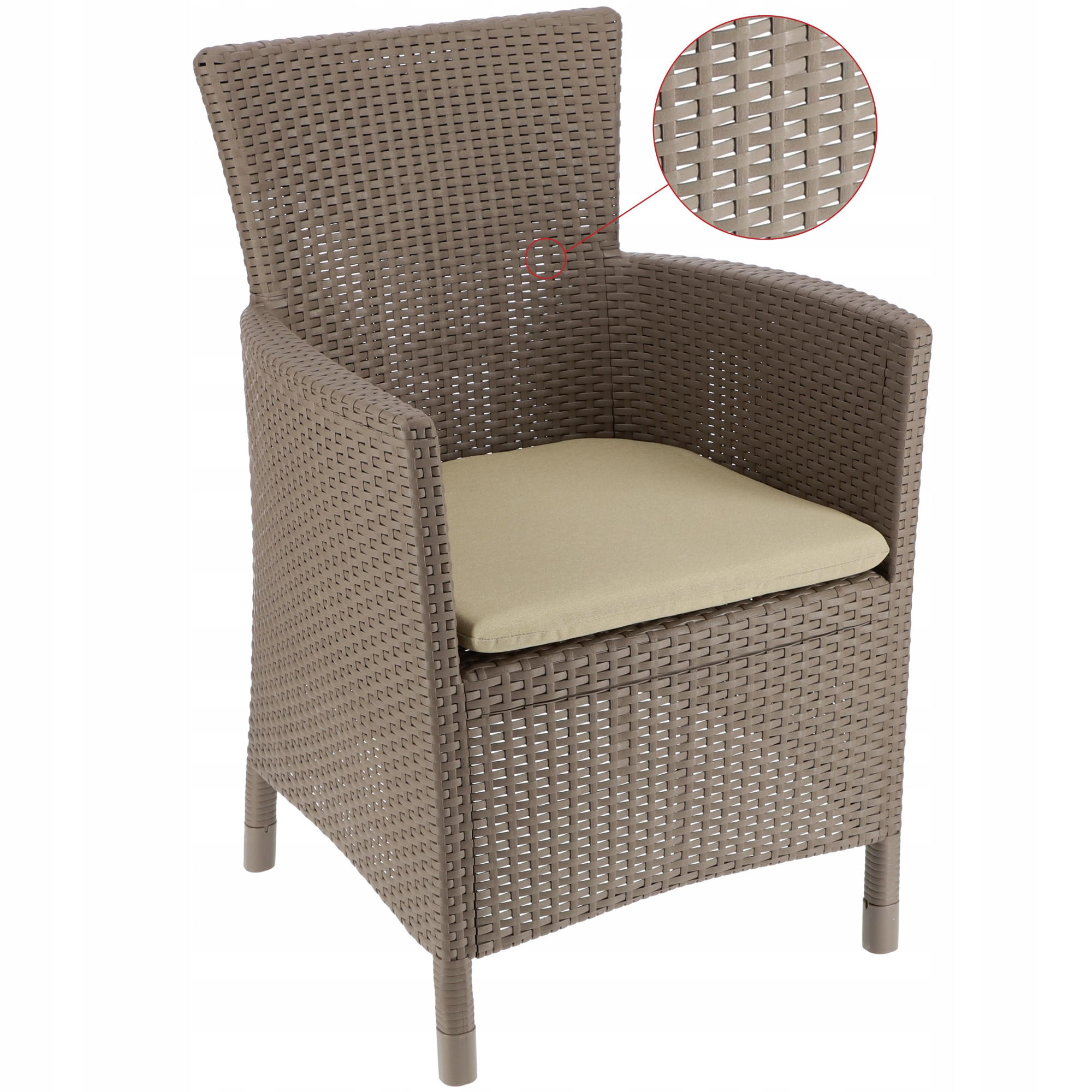 GARTENMÖBEL-SET 2 Stühle + Tisch, beige - Beige, Kunststoff (60/62cm) - KADAX
