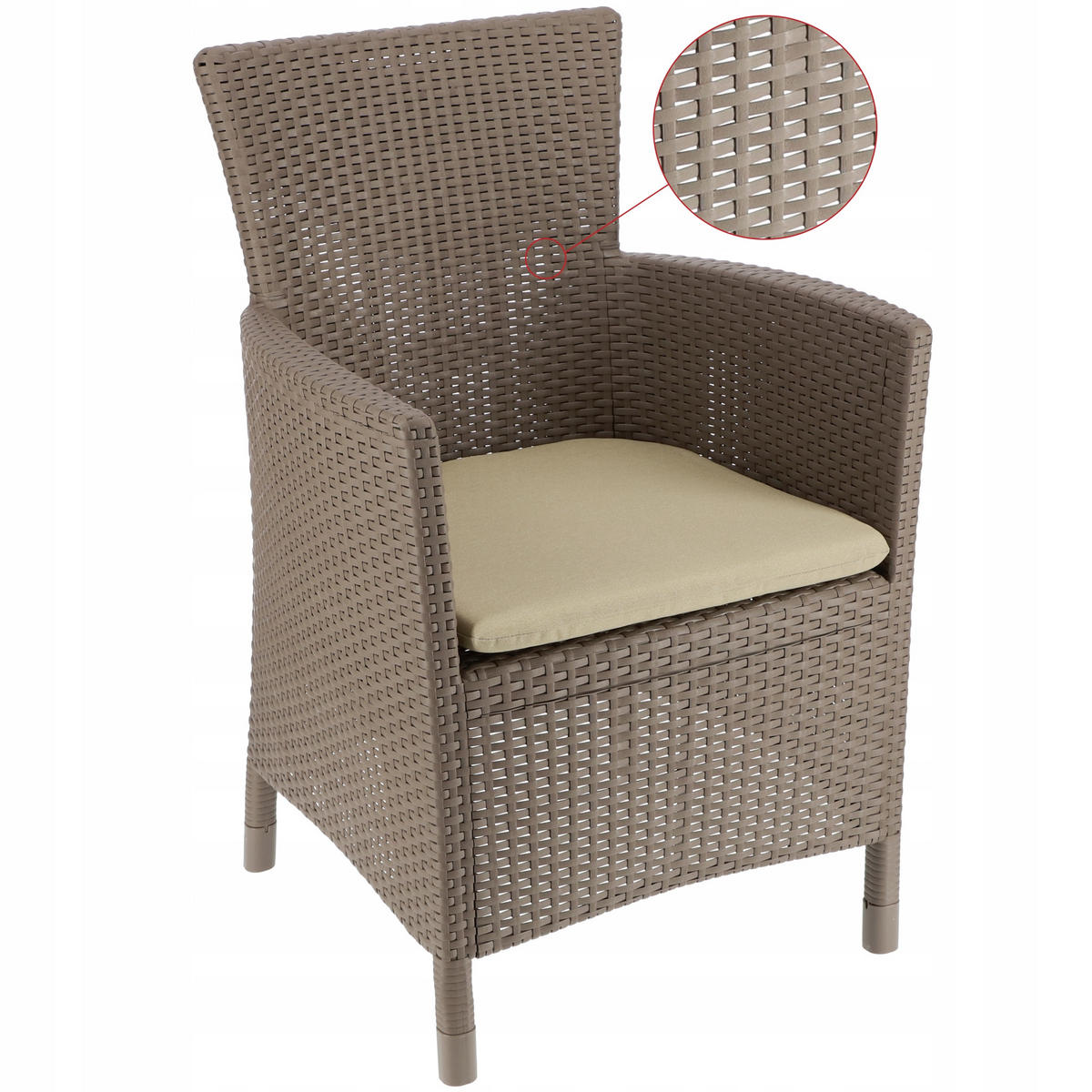 GARTENMÖBEL-SET 2 Stühle + Tisch, beige - Beige, Kunststoff (60/62cm) - KADAX