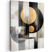 LEINWANDBILD Abstrakt - Gold - Silber - Formen - Ästhetisch - Modern 60x80 cm - Goldfarben, Textil (60/80cm) - MuchoWow
