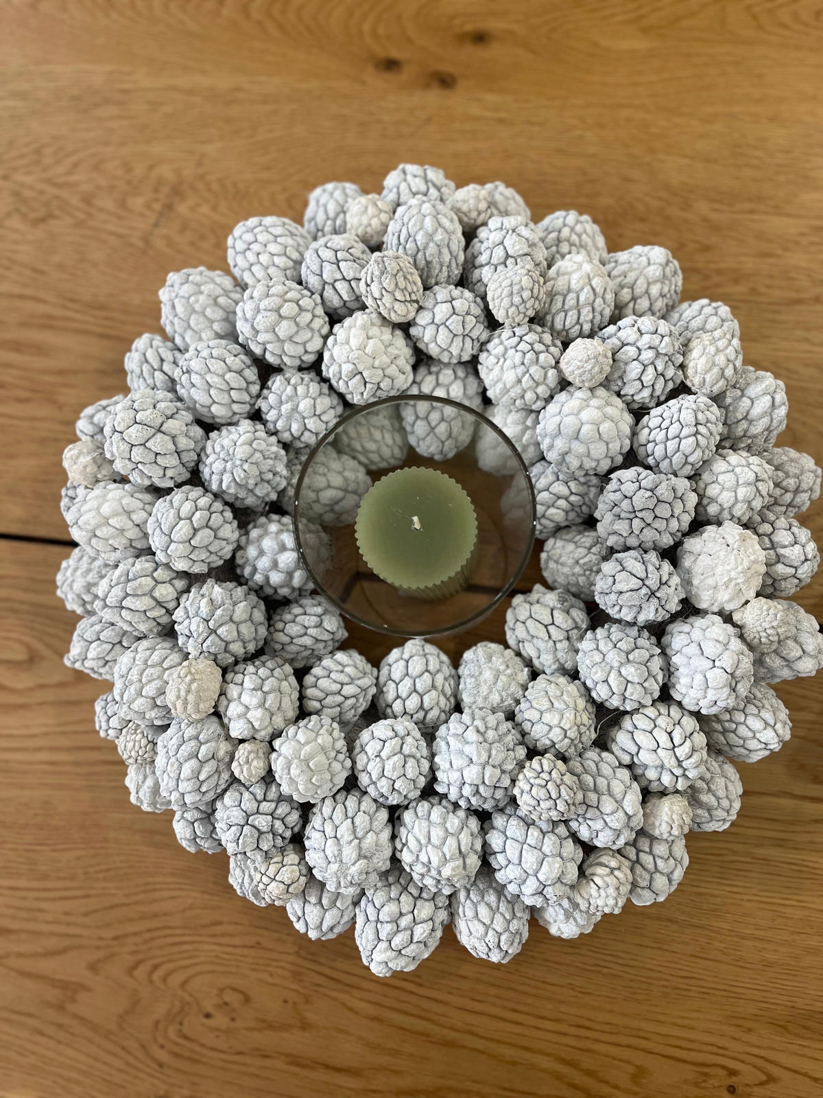 TROCKENBLUMEN Atafruchtkranz dick - Weiß, Naturmaterialien (5cm)