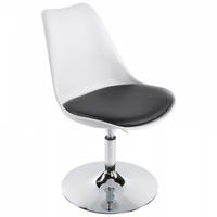 STUHL Weiß 48x85x54cm - Chromfarben/Schwarz, Leder/Kunststoff (48/85/54cm) - AlterEgo