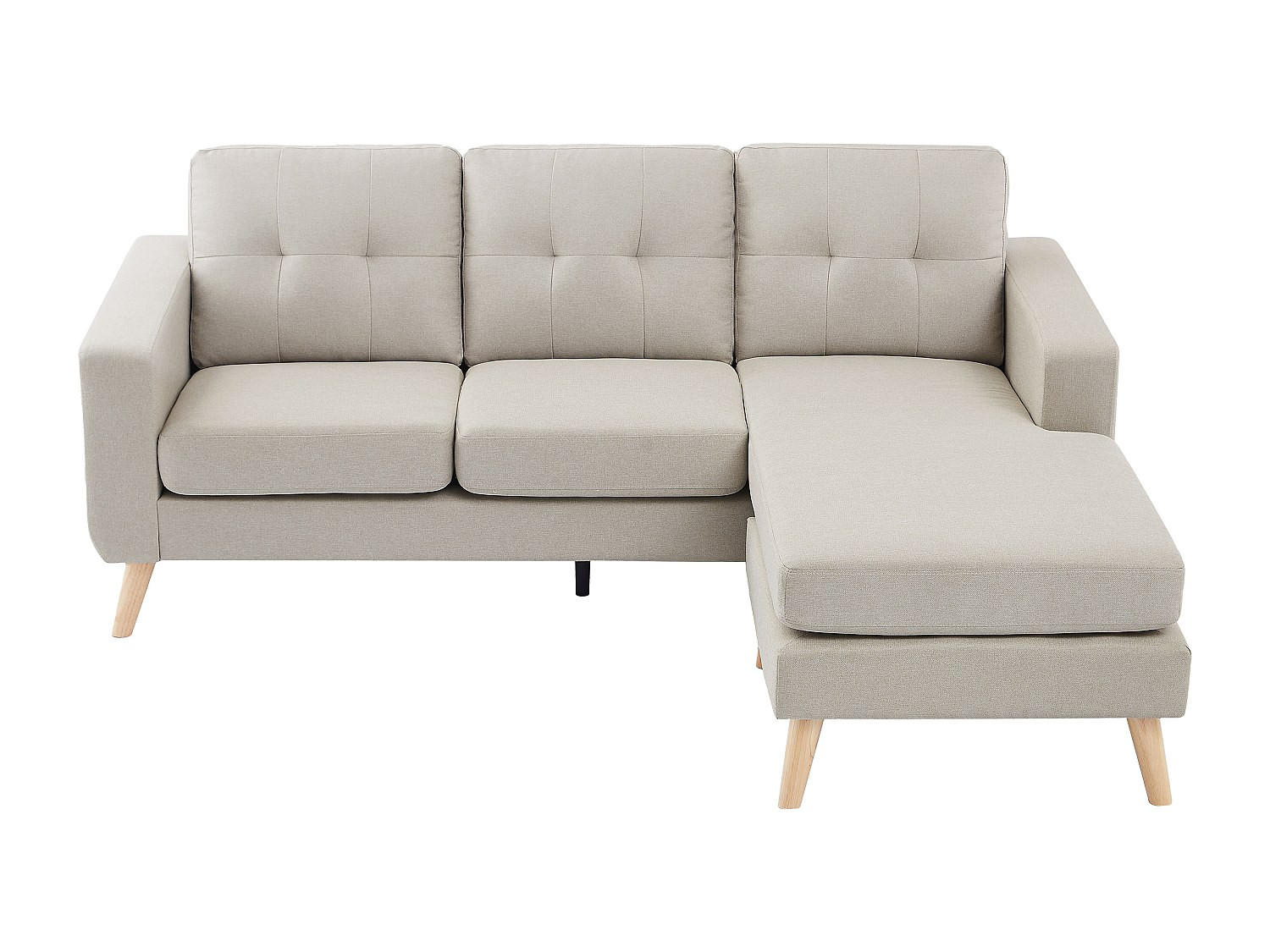 SOFA - 4 Personen - stoff - beige Bartolome - Beige, Holz/Textil (198/85/160cm) - Vente-Unique