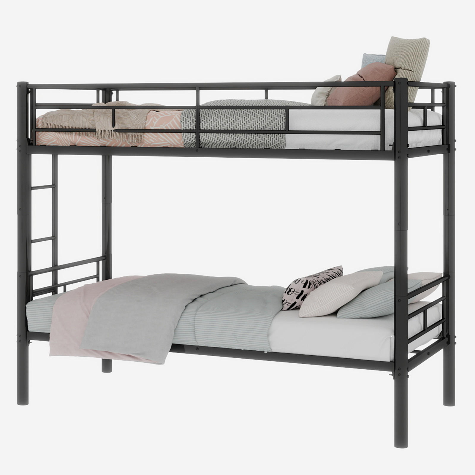 ETAGENBETT Metall Schwarz Twin über Twin - Schwarz, Metall (90/190cm) - ComfortXL