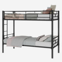 ETAGENBETT Metall Schwarz Twin über Twin - Schwarz, Metall (90/190cm) - ComfortXL