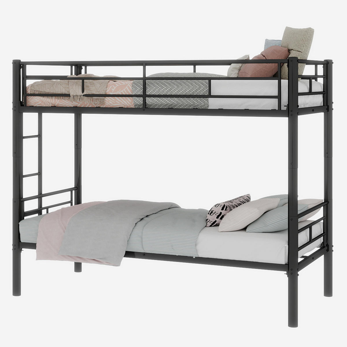 ETAGENBETT Metall Schwarz Twin über Twin - Schwarz, Metall (90/190cm) - ComfortXL
