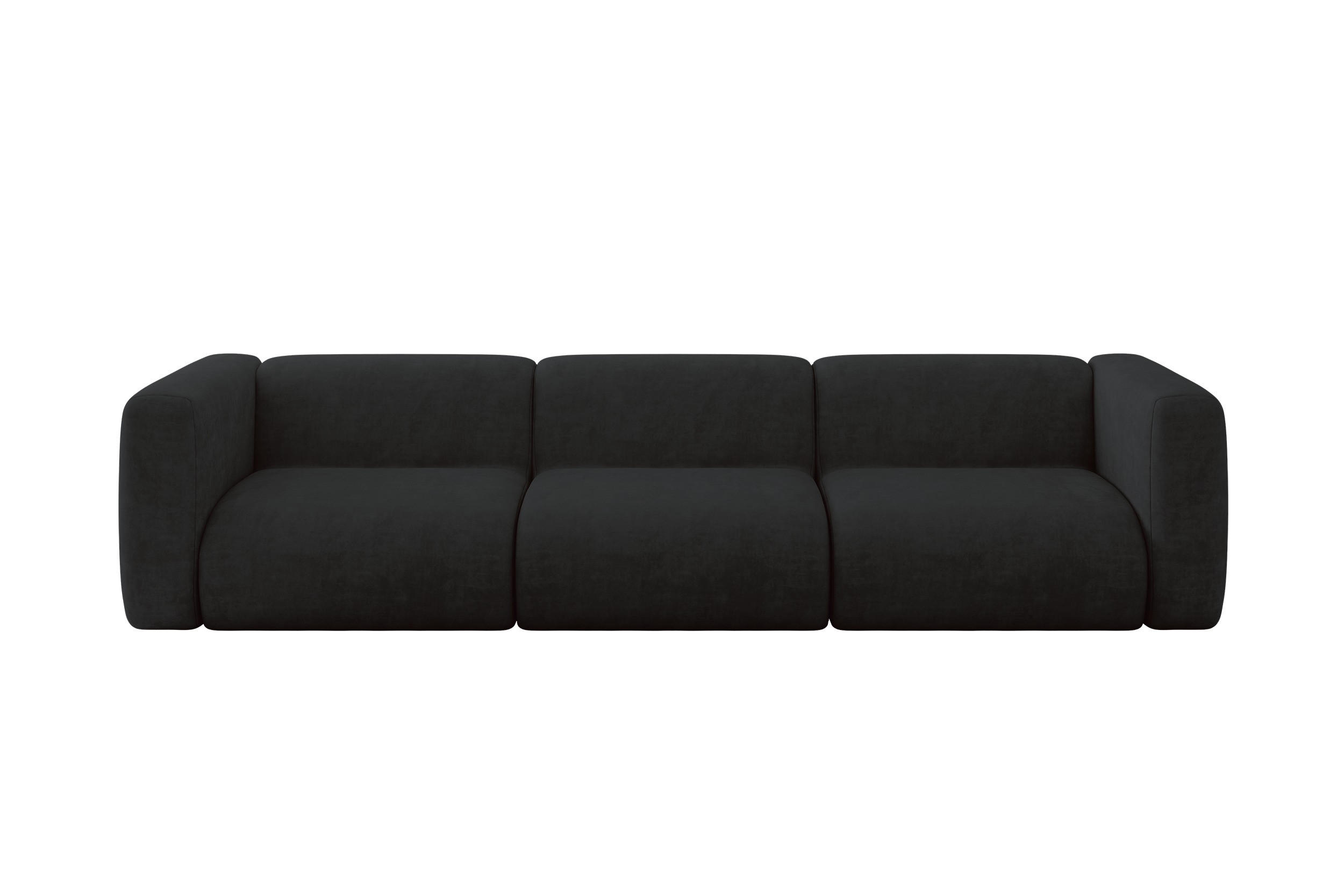 ALTDECOR MODULÁRNÍ pohovka MIRA-S2, 3místná, 319 × 89 × 70 cm, černá, velur