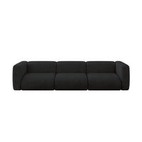 MODULÁRNÍ pohovka MIRA-S2, 3místná, 319 × 89 × 70 cm, černá, velur - černá/antracitová, kompozitní dřevo/textil (319/70/89cm) - ALTDECOR