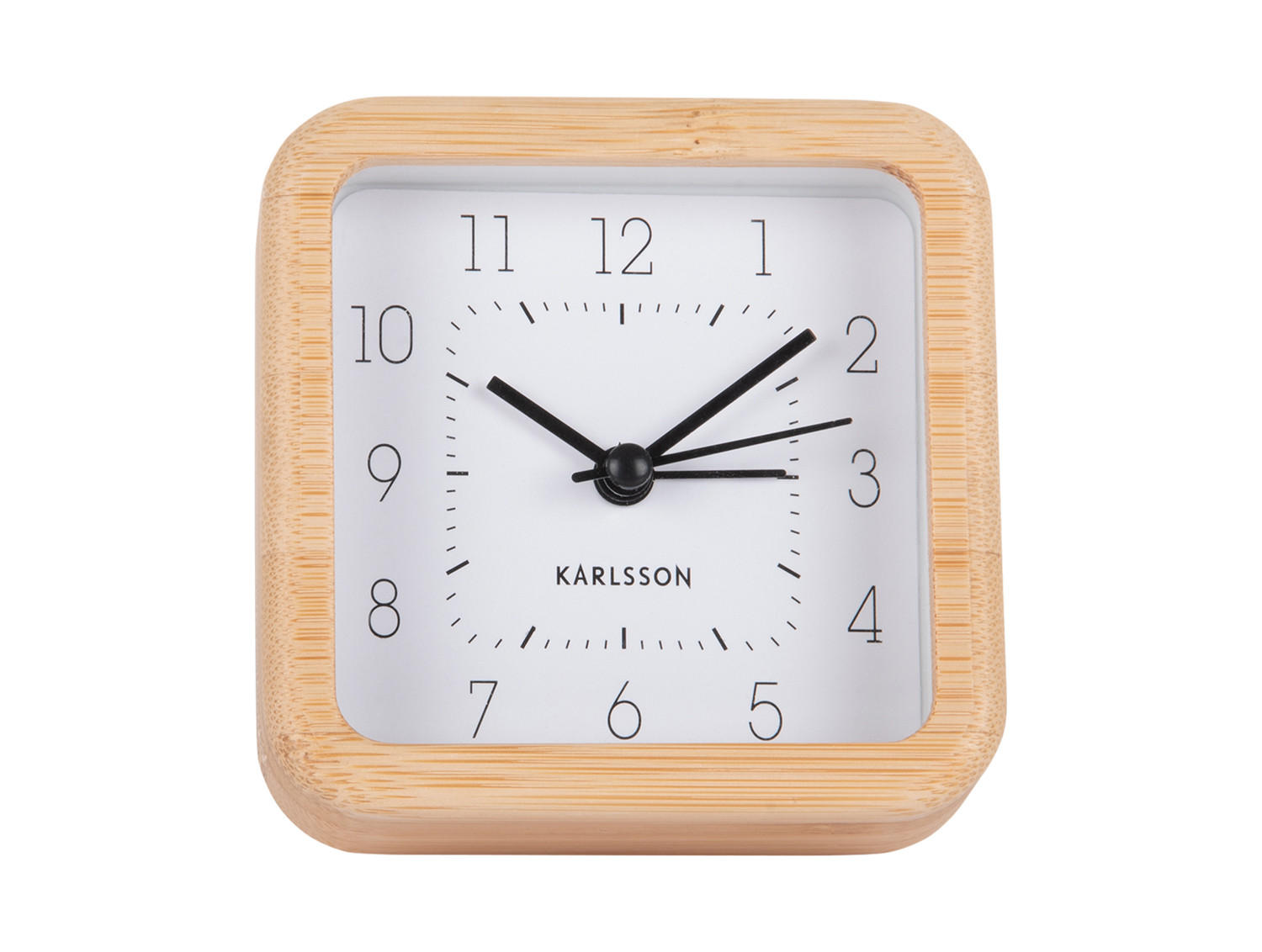 WECKER Neat 9/9/9 cm - Weiß, Naturmaterialien (9/9/9cm) - Karlsson