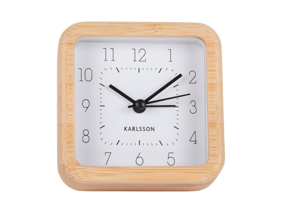 WECKER Neat 9/9/9 cm - Weiß, Naturmaterialien (9/9/9cm) - Karlsson