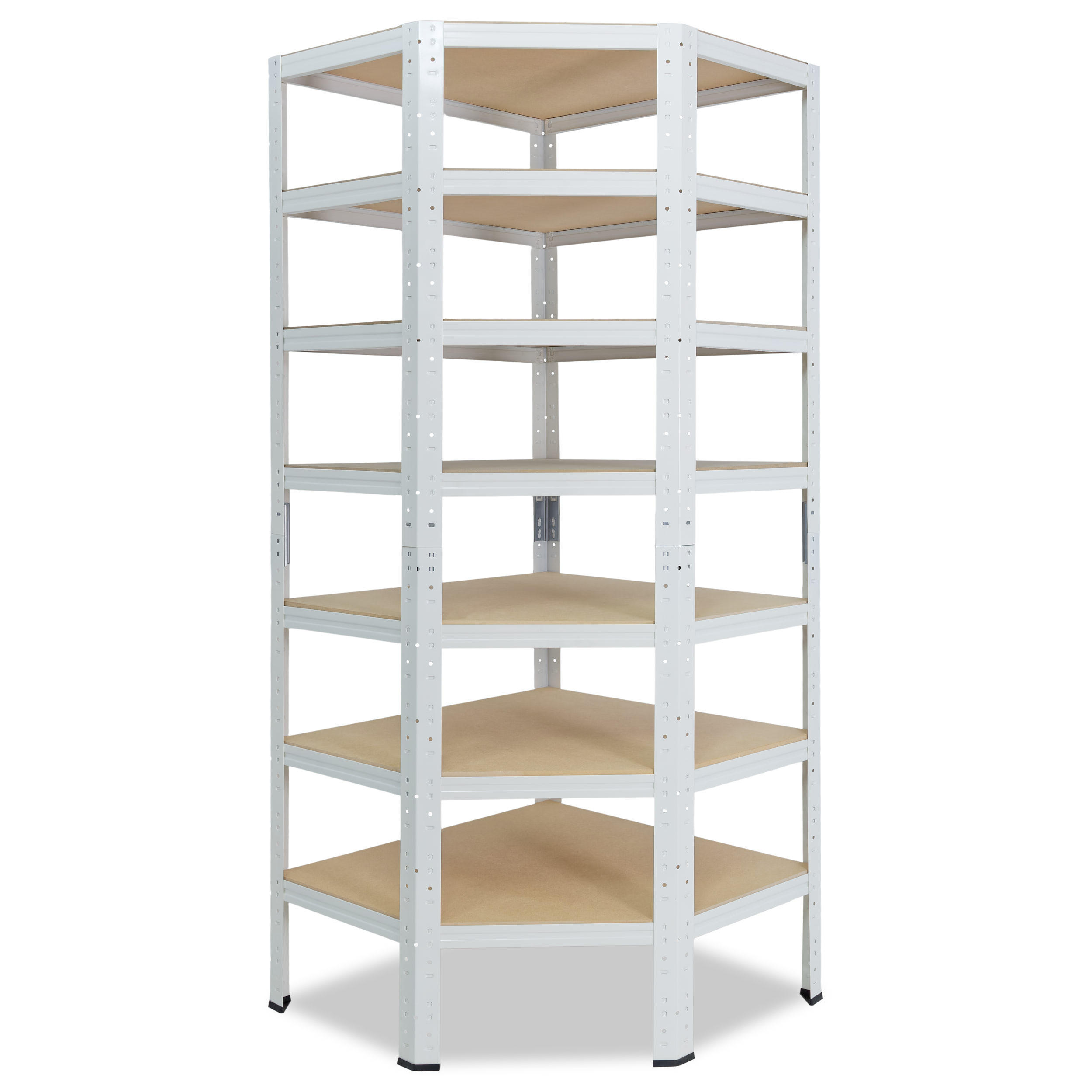 ECKREGAL HOME 230x70x45 cm in weiß mit 7 Böden und 125 kg Traglast pro Boden - Creme, Metall (70/230/45cm) - shelfplaza