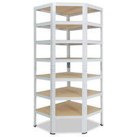 ECKREGAL HOME 230x70x45 cm in weiß mit 7 Böden und 125 kg Traglast pro Boden - Creme, Metall (70/230/45cm) - shelfplaza