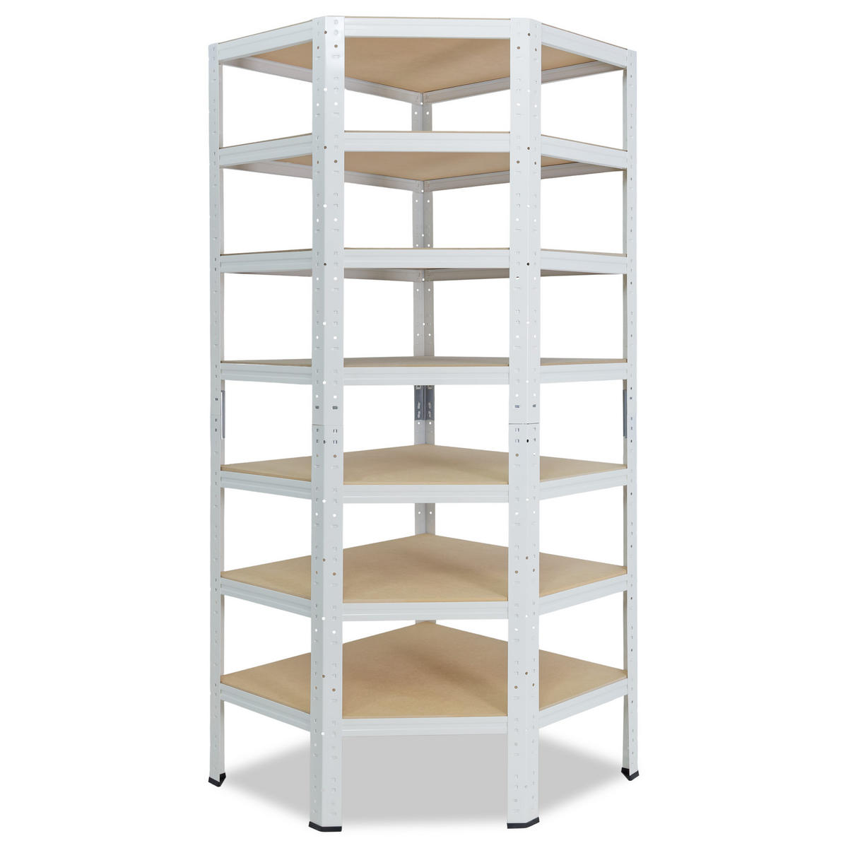 ECKREGAL HOME 230x70x45 cm in weiß mit 7 Böden und 125 kg Traglast pro Boden - Creme, Metall (70/230/45cm) - shelfplaza