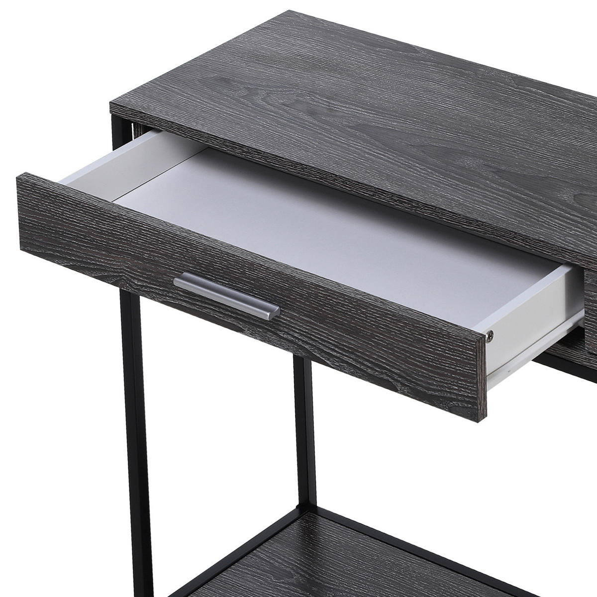 KONSOLENTISCH 2 Schubladen, 120 x 30 x 81,5 cm - Dunkelgrau/Grau, Holzwerkstoff/Metall (120/30/815cm) - HOMCOM