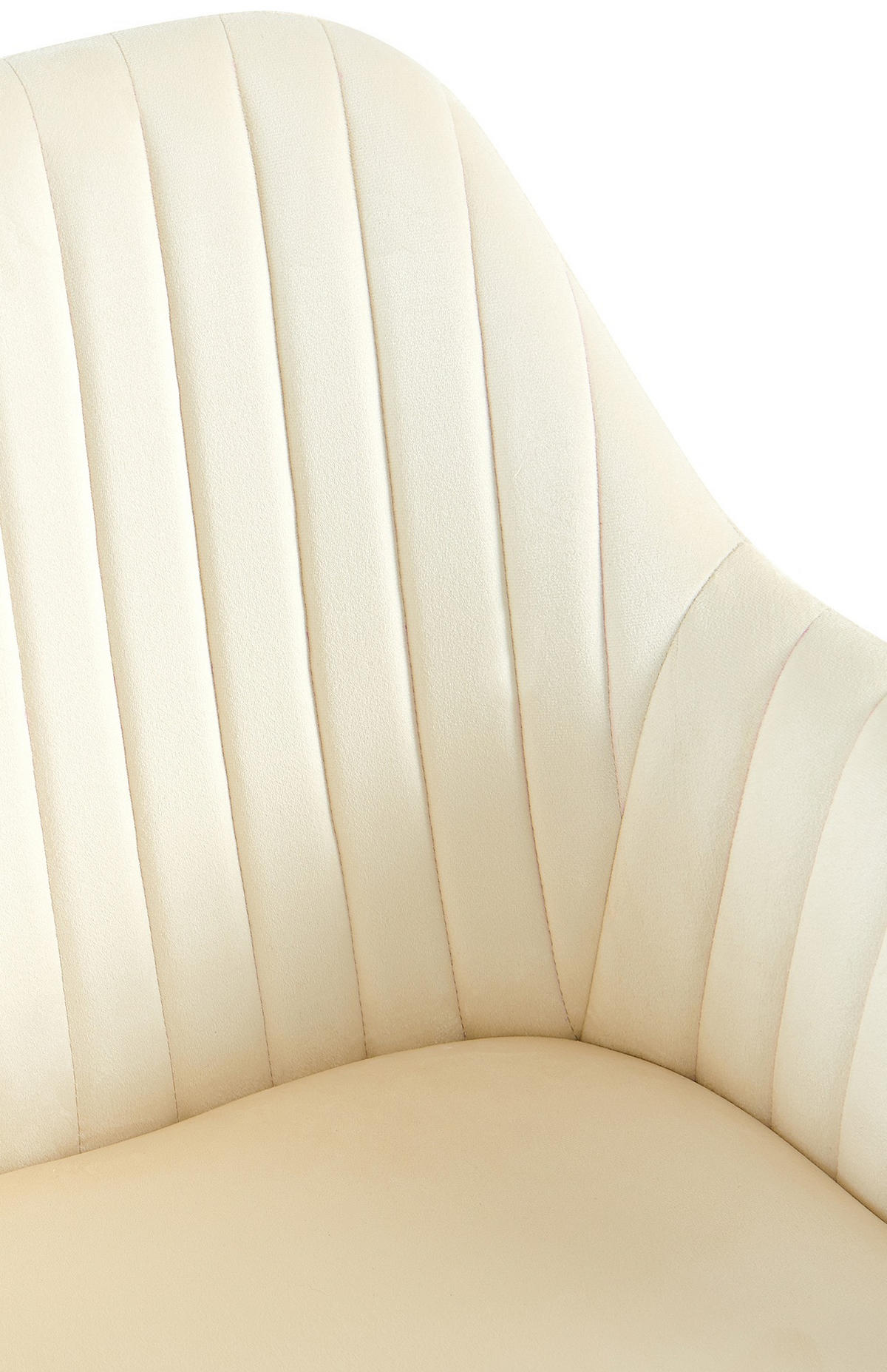ARMLEHNENSTUHL 2er Set Samt Creme - Creme/Schwarz, Textil/Metall (58/81/58cm) - CLP