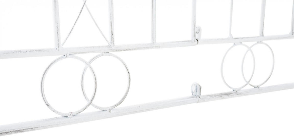 GARTENZAUN 4er Set Metall antik weiß - Weiß/Grau, Metall (124/116cm) - CLP