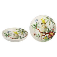 SCHALEN-SET Paradise bird 2-tlg. - Weiß, Stein (26.7/6.5/26.7cm) - FURNARO