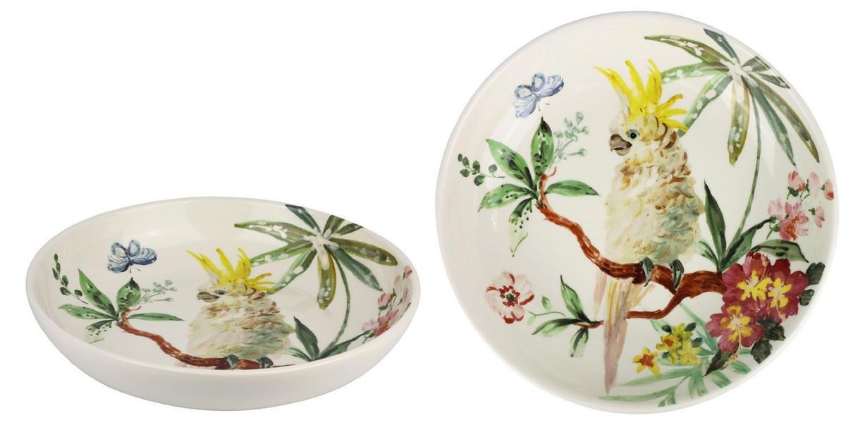 SCHALEN-SET Paradise bird 2-tlg. - Weiß, Stein (26.7/6.5/26.7cm) - FURNARO