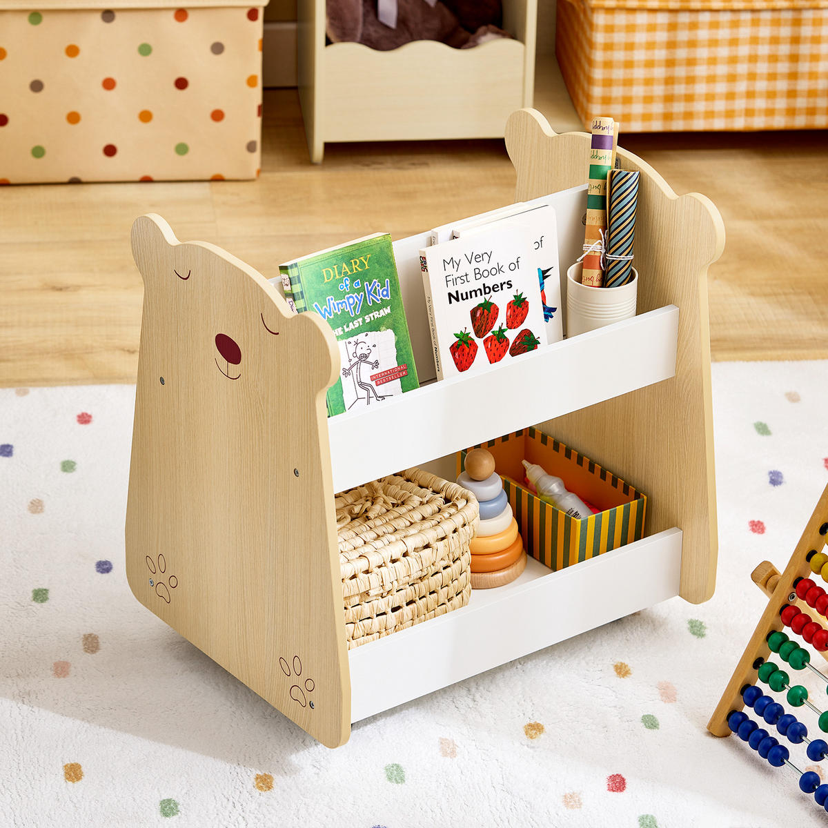 KINDERREGAL Weiß-Natur - Weiß/Naturfarben, Holzwerkstoff (50/53/40cm) - SoBuy
