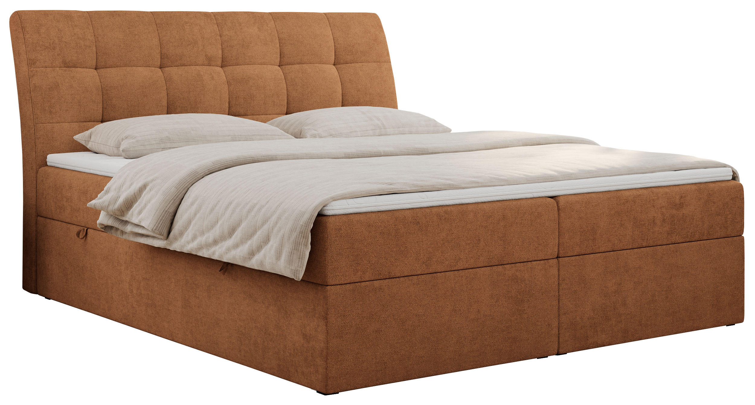 BOXBETT DIEGOS 160/200 Orange Struktur - H3 - Orange, Holz/Textil (160/200cm) - MKS