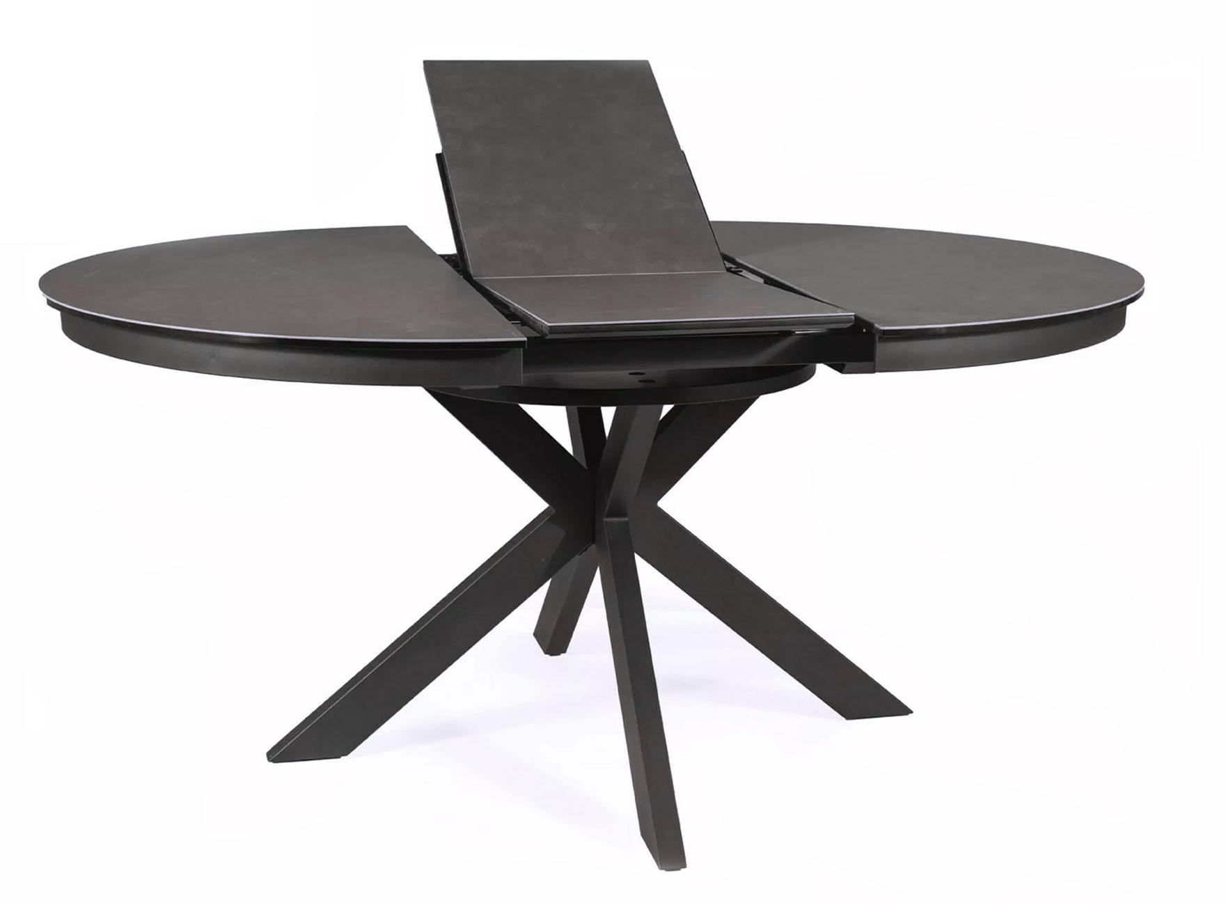 ESSTISCH Porto Corso grau / schwarz 120-160 / 120 / 76cm - Schwarz/Grau, Glas/Holz (90/160/76cm) - Feldmann-Wohnen