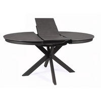 ESSTISCH Porto Corso grau / schwarz 120-160 / 120 / 76cm - Schwarz/Grau, Glas/Holz (90/160/76cm) - Feldmann-Wohnen
