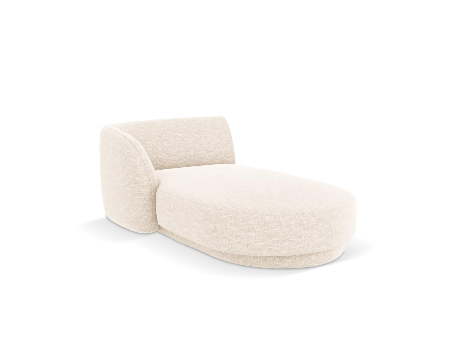 CHAISELONGUE links Miley aus Chenille-Stoff leichtes beige - Creme, Textil (90/70/156cm) - Micadoni
