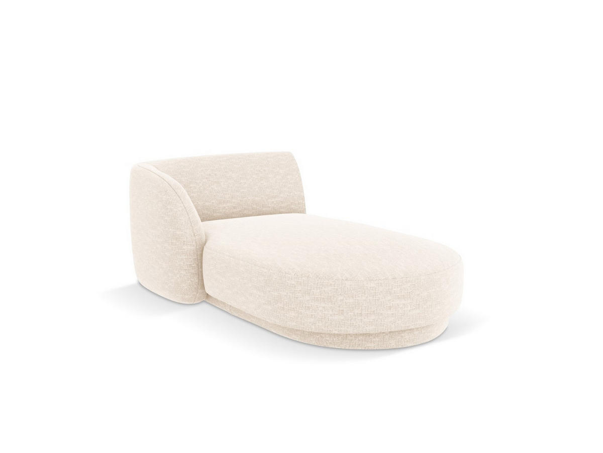 CHAISELONGUE links Miley aus Chenille-Stoff leichtes beige - Creme, Textil (90/70/156cm) - Micadoni
