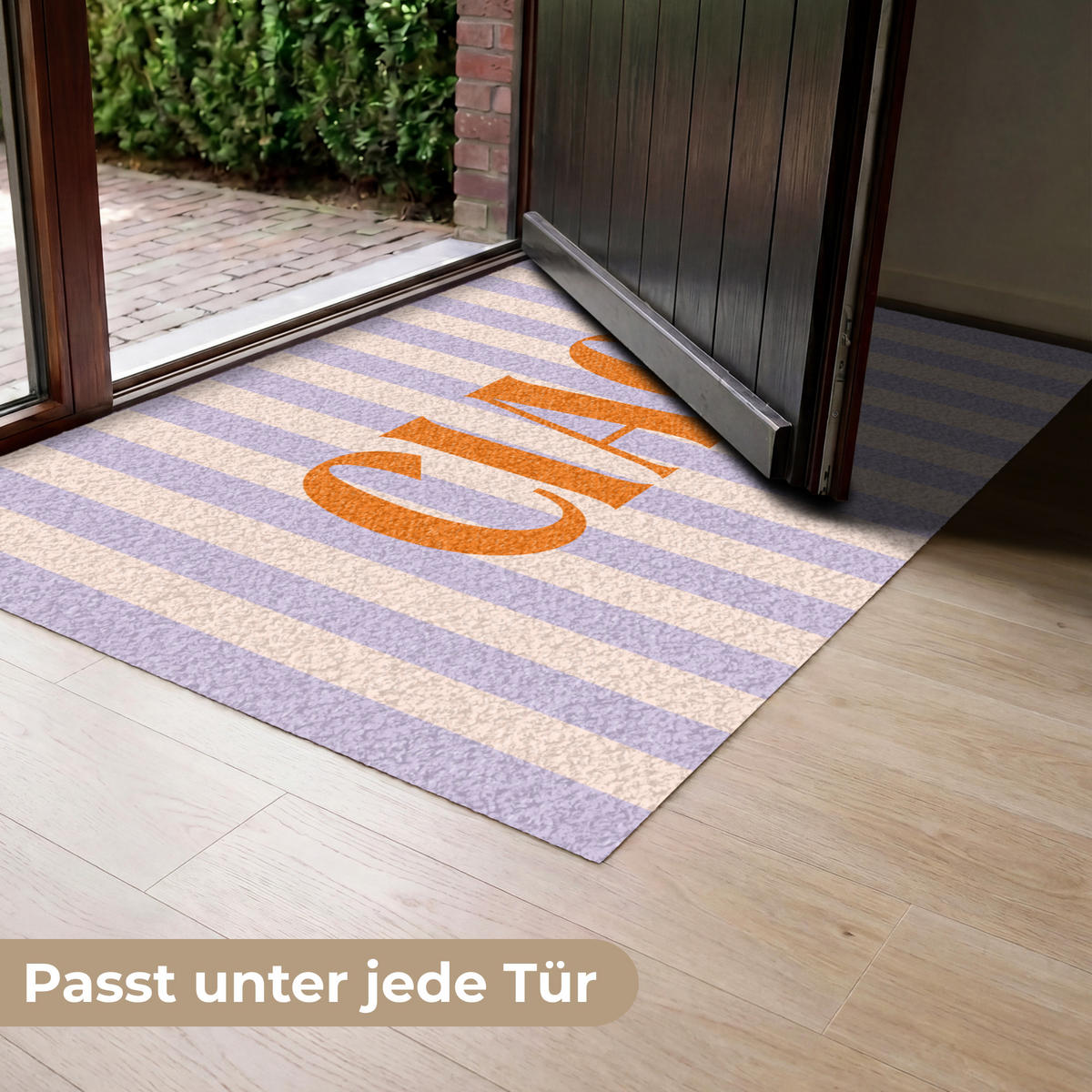 ROHOŽKA Ciao - Citát - Pastelové barvy - Pruhy 120x80 cm - šeříková, textil/umělá hmota (120/0.4cm) - MuchoWow