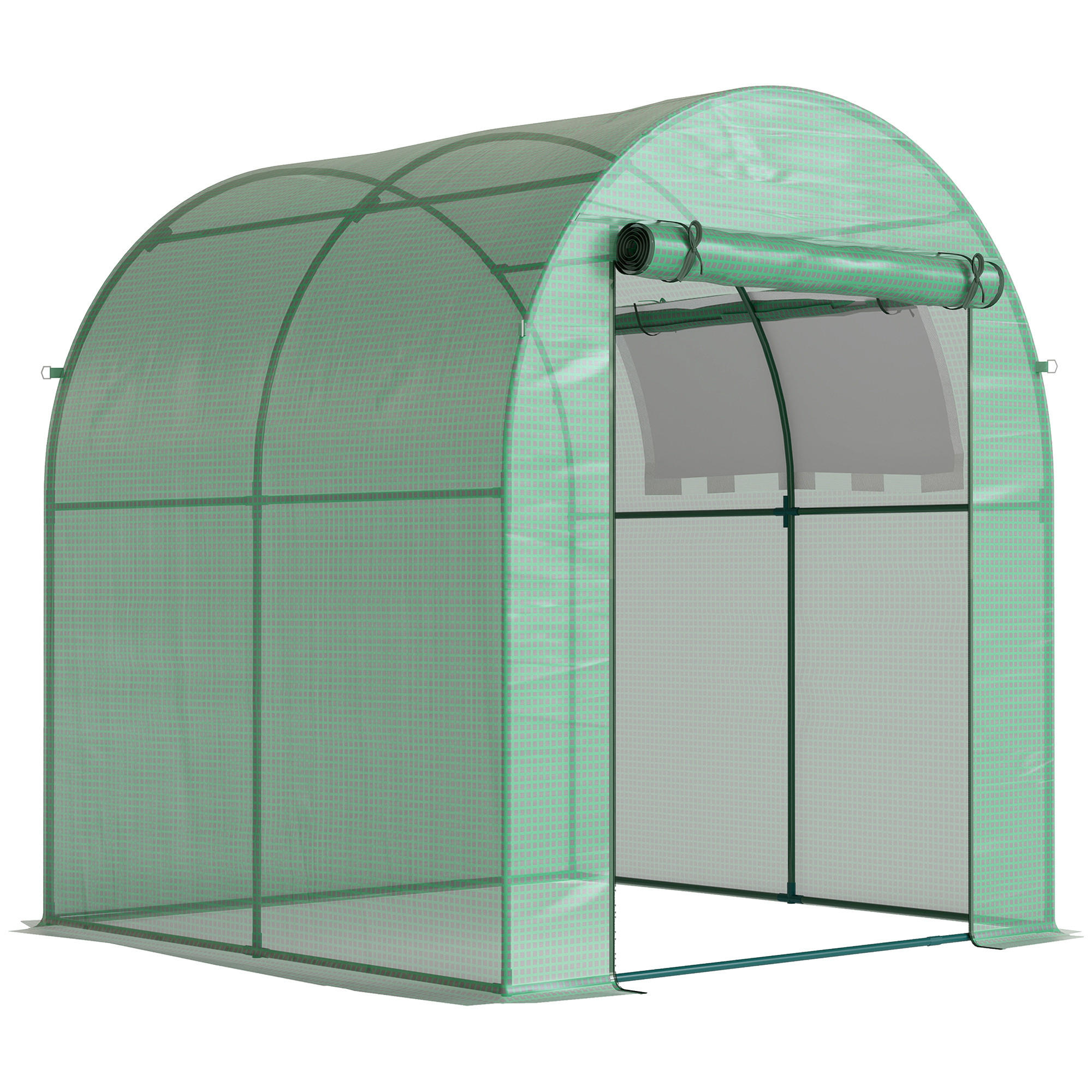 GEWÄCHSHAUS, 180L x 180B x 200H cm - Grün, Metall (180/200/180cm) - Outsunny