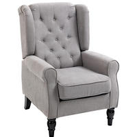 KŘESLO 86/74/102 cm s vysokým opěradlem a knoflíkovým prošíváním, polyester, Šedá - šedá, textil (86/102/74cm) - Redom